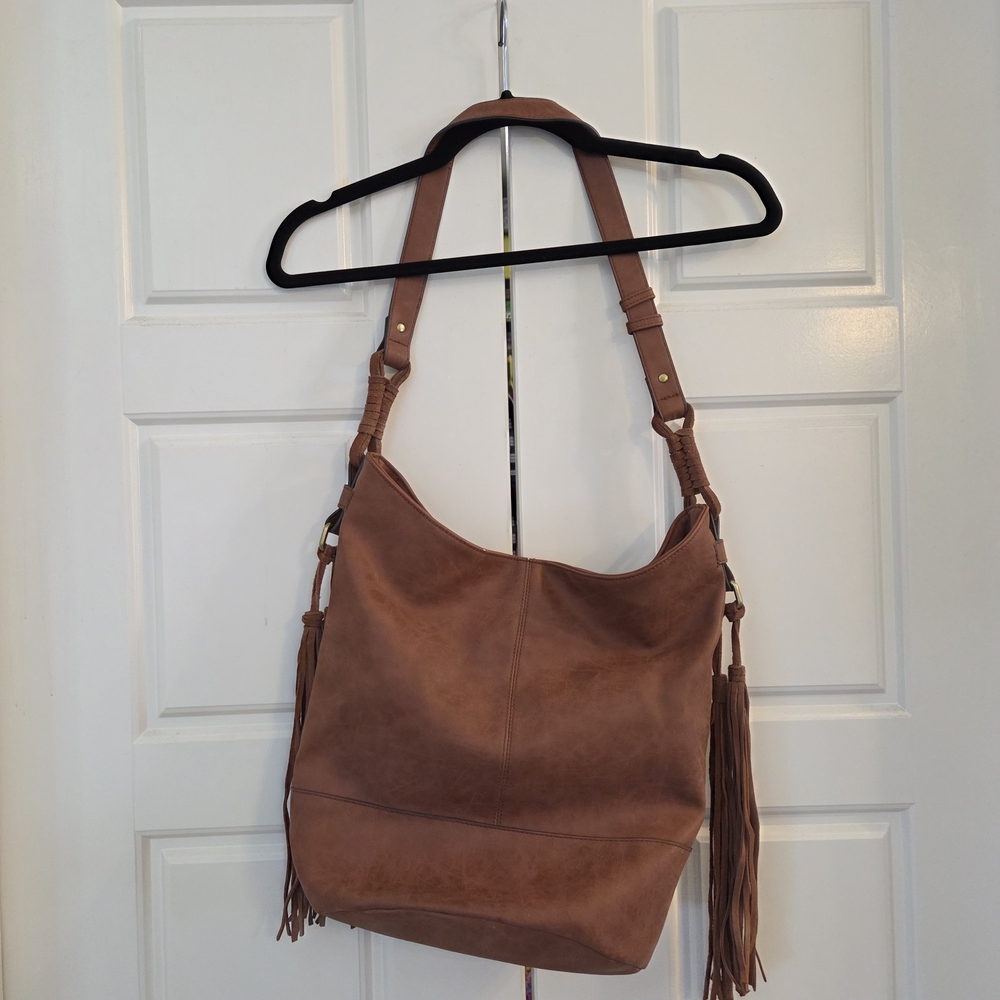Merona Tan Hobo Bag with Tassels